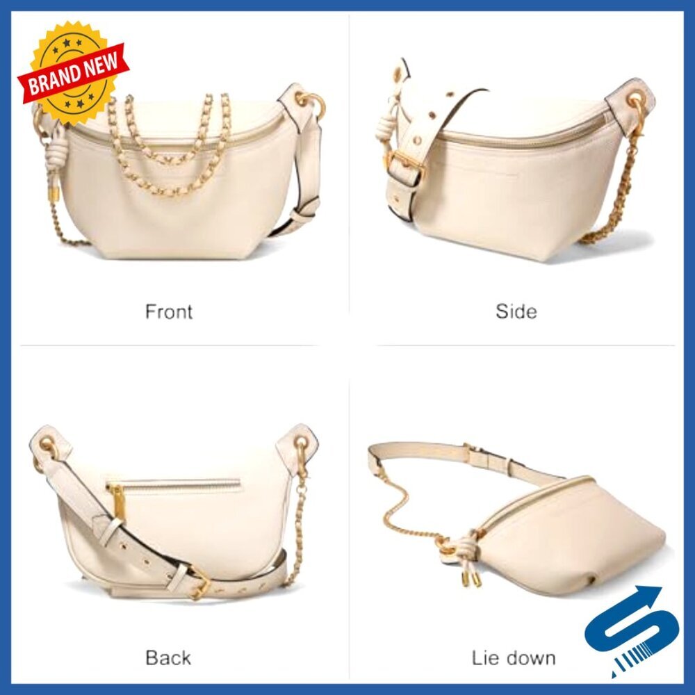 Genuine Leather Crossbody Fanny Pack Adjustable Strap Festival Travel Bag - Picture 6 of 7
